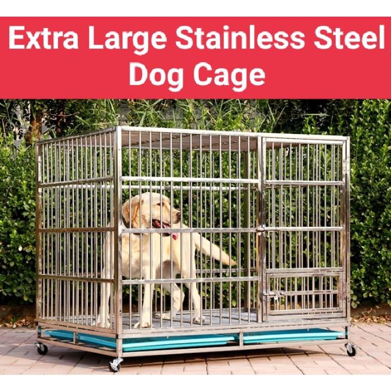Extra Large Stainless Steel Dog Cage/Kennels Shopee Malaysia
