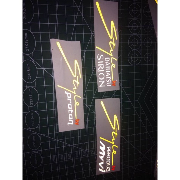 STICKER STYLE BY PERODUA MYVI/PROTON/DAIHATSU SIRION PANTUL CAHAYA ...