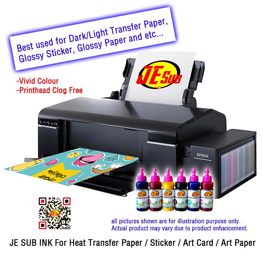 Epson L805 A4 size 6 Color Printer with JE SUB Ink For Heat Transfer