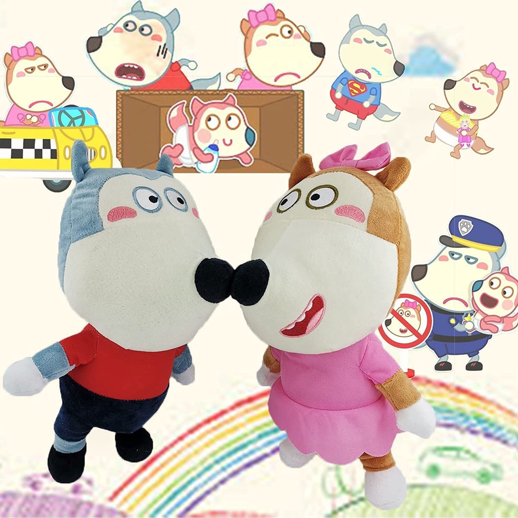 25cm Anime Wolfoo Family Plush Toys Cartoon Plushie Lucy Soft