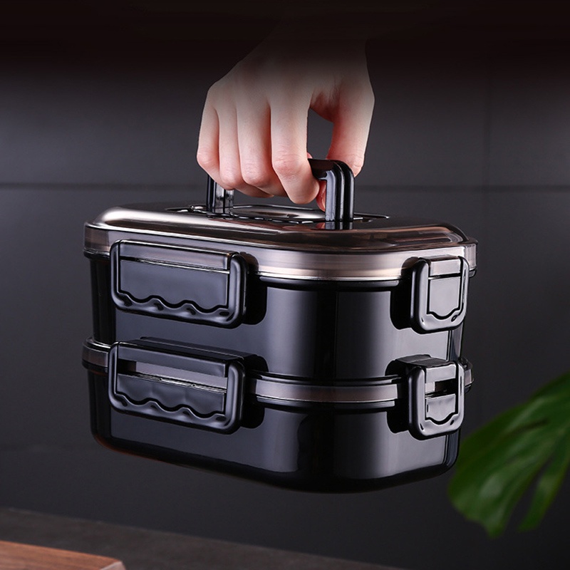 Double Layer Leakproof Portable Lunch Box Stainless Steel For Kid ...