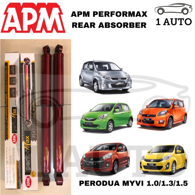 APM PERFORMAX REAR SHOCK ABSORBER for PERODUA MYVI 1 PAIR