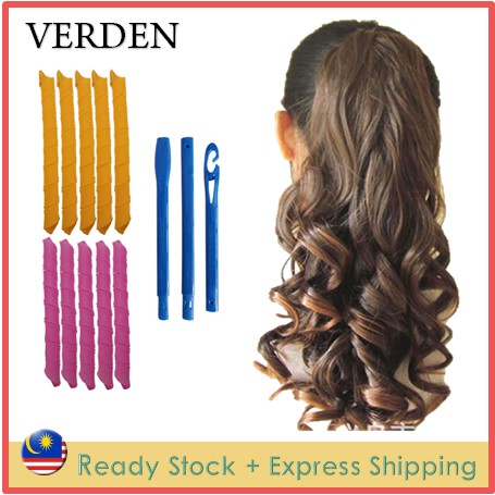 VERDEN 10 Pcs Rainbow Magic Hair Curlers Spiral Wave Hair Shopee Malaysia