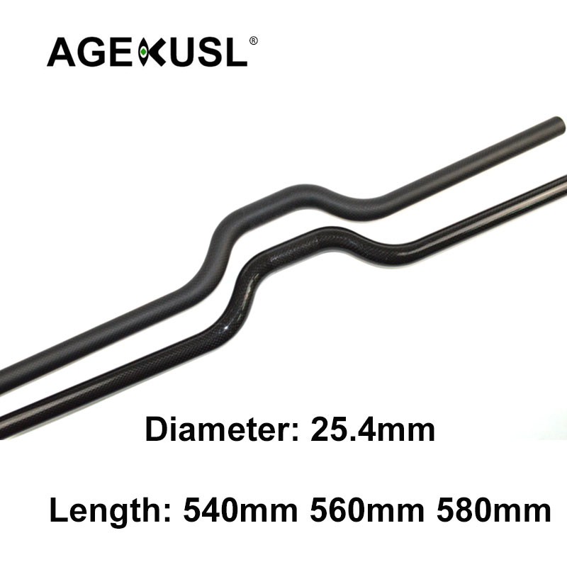AGEKUSL Bike Handlebar Carbon Fiber Riser Bar M Bars 25.4mm For ...