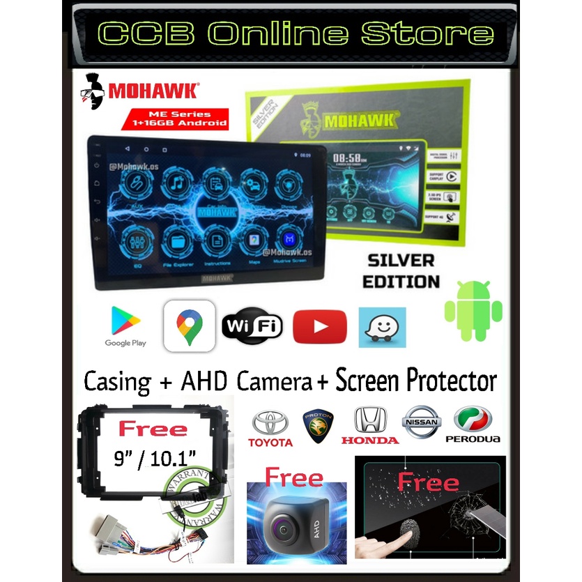 MOHAWK 1+16GB IPS ME Series Silver Edition Car Android Player Plug n ...