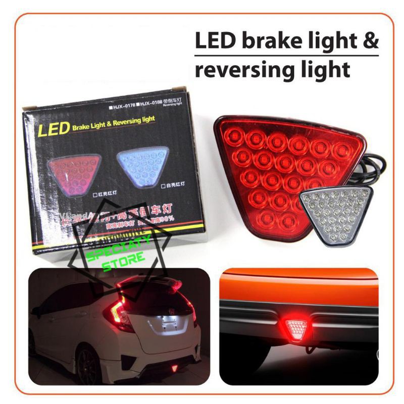 Honda Jazz Brake Light LED Light /UNIVERSAL TRIANGLE LED RED TAIL LIGHT