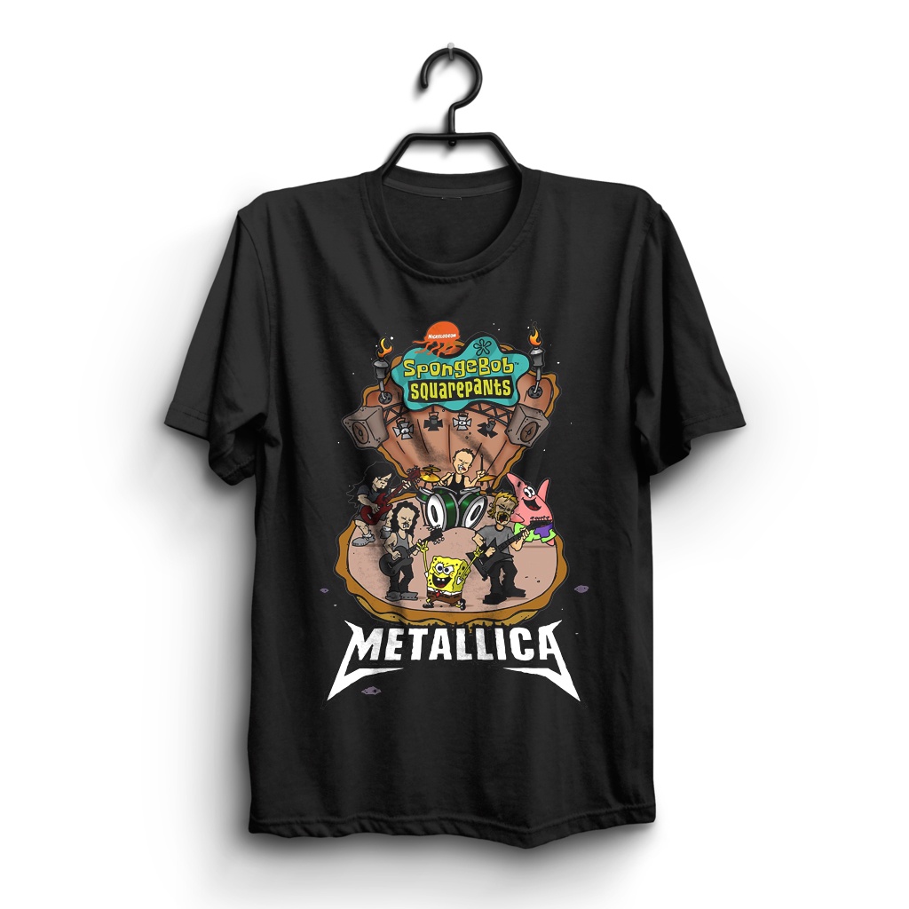 READY STOCK XS 5XL METALLICA SPONGEBOB TSHIRTS CASUAL SHIRT BAND T