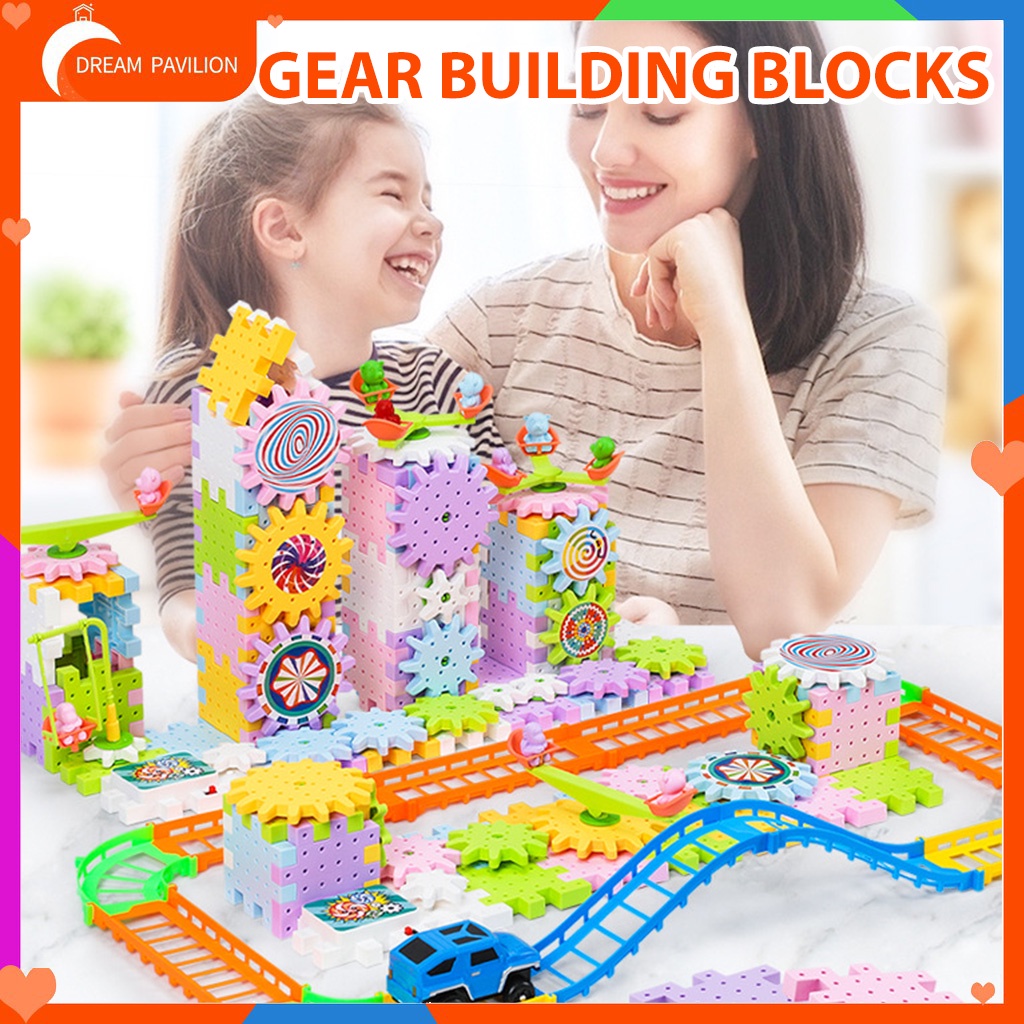 Gear Building Toy Set Interlocking Learning Blocks Motorized