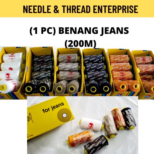 Benang Jeans 200M (Dolphin) / Dolphin Sewing Thread-200M / Jeans Thread ...