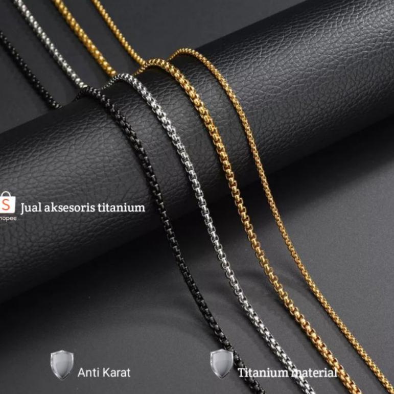 (6578) Necklace Men Titanium Silver Rollo Original Anti Rust Color Gold ...