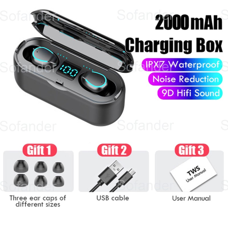 【Ready Stock】Original AMOI TWS F9 Wireless Bluetooth Earphones Wireless