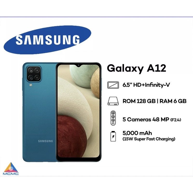 Samsung Galaxy A12 6gb Ram 128gb Rom Set Ori 1 Year Warranty Shopee Malaysia