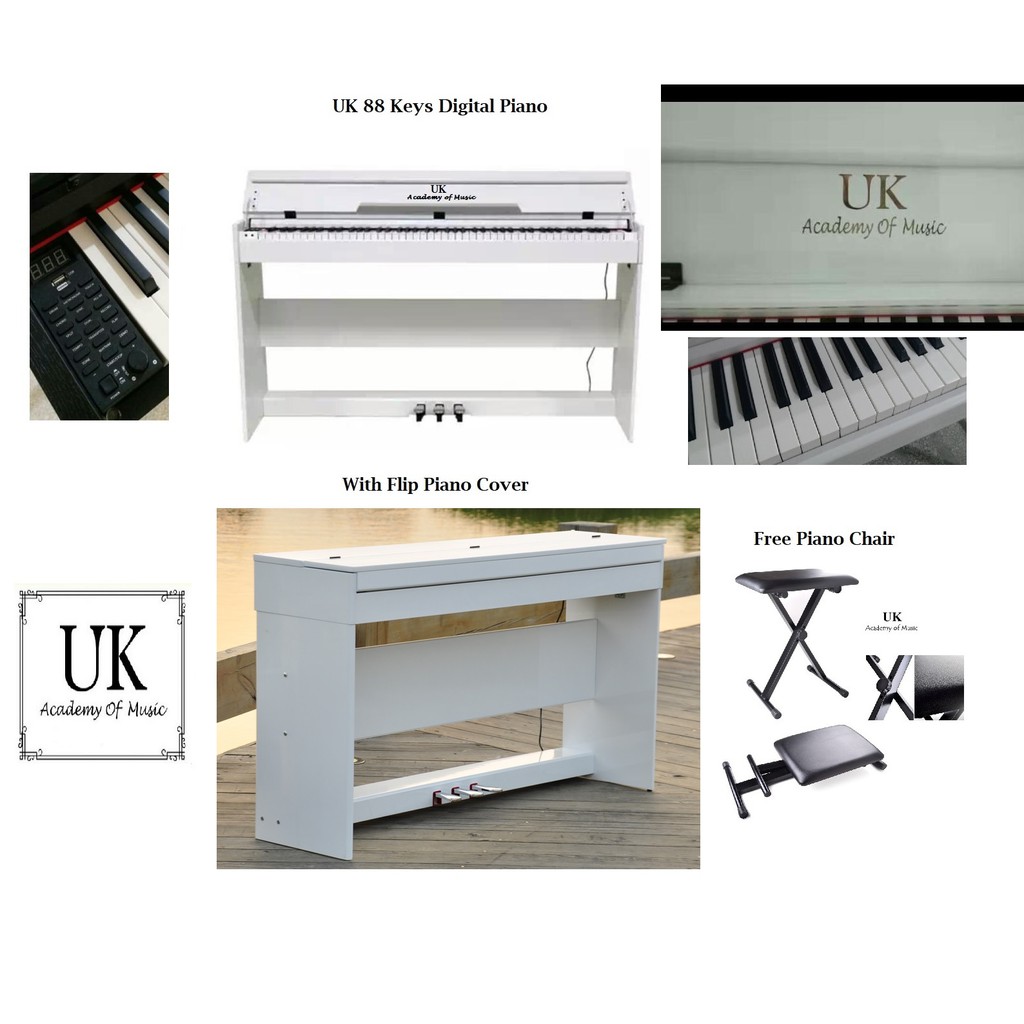 UK Digital Piano 88 Standard Keyboard Weighted Keys Bluetooth wireless