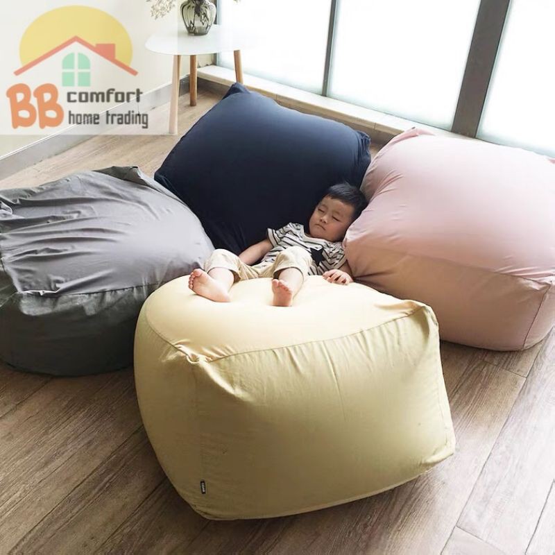 Bean Bag SQUARE MUJI STYLE COVER with inner liner 60 60 40cm Shopee Malaysia