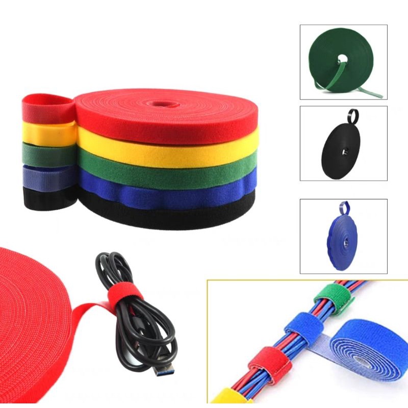 1 meter Velcro Tape Self Adhesive Fastener Tape Reusable Hooks Loops Cable  Tie Wire Organizer Multifunction Velcro