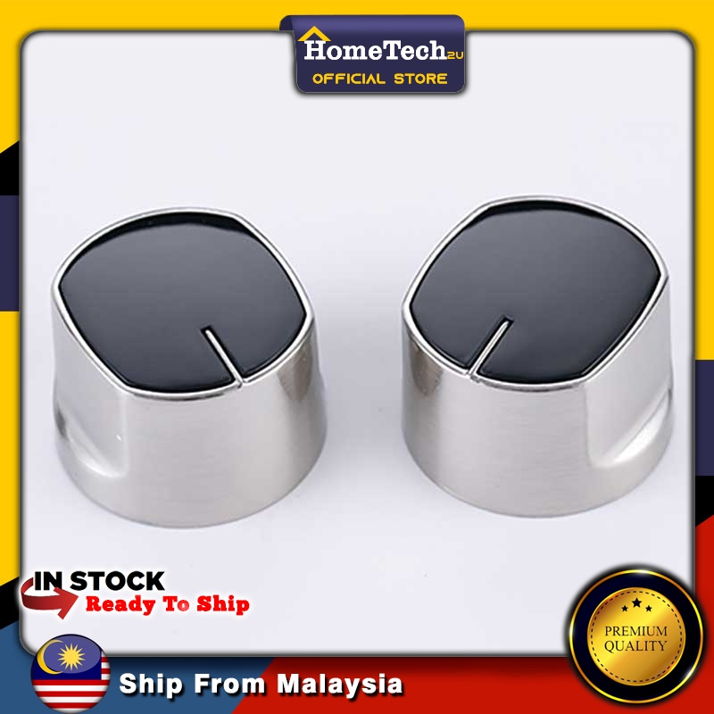 2Pcs 8mm Hole Elegant Metal Gas Stove Hob Cooker Ignition Switch Knobs