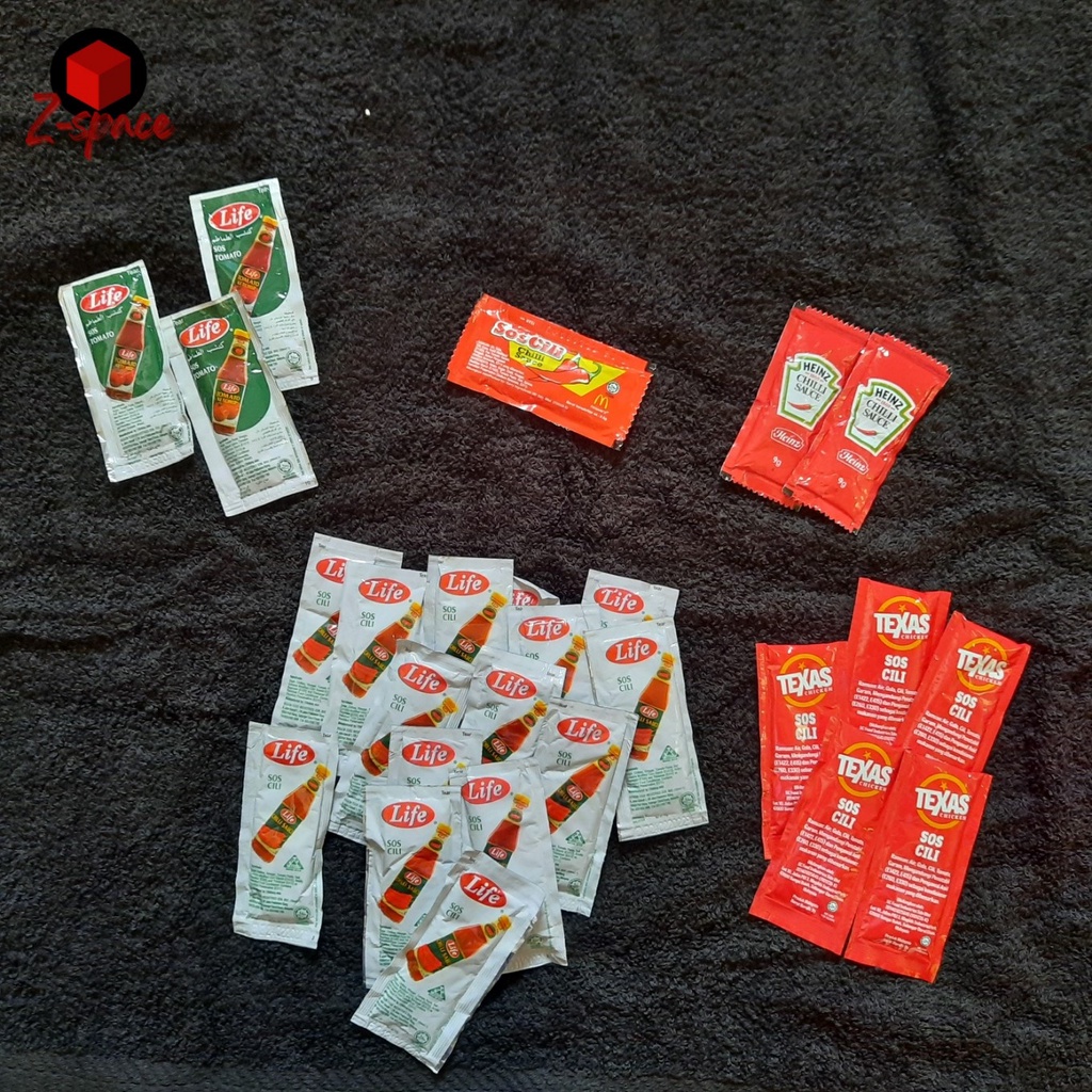 Chili Sauce 辣椒酱🌶 Tomato Sauce 番茄酱🍅 Sachet Life Heinz Mcd Texas SMALL