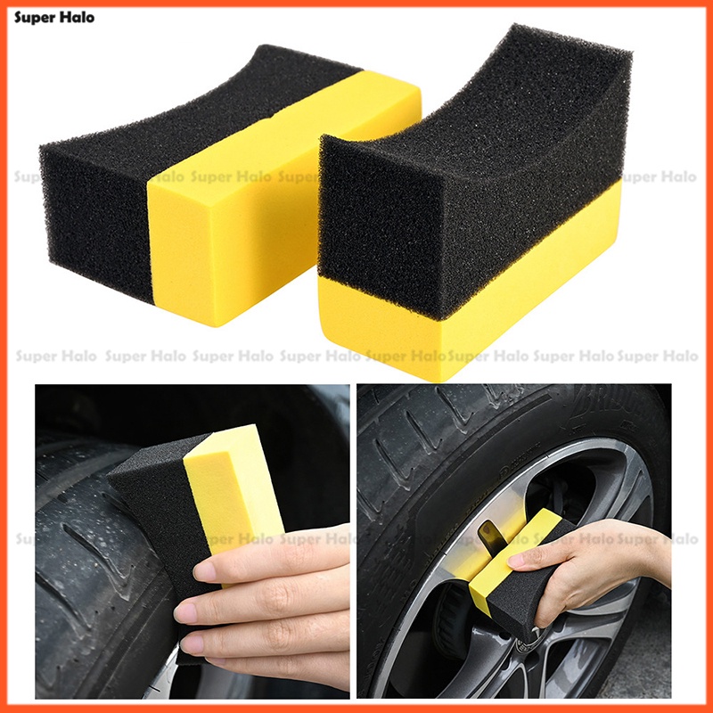 U-Shape Car Wash Tire Wax Polishing Compound Sponge Corner Wipe Clear ...