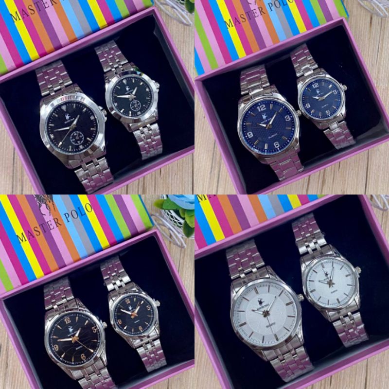 Original Master Polo Watch Couple set Men Women Stainless Steel Watch Jam Tangan Pasangan High Quality Watches 1 PGMall