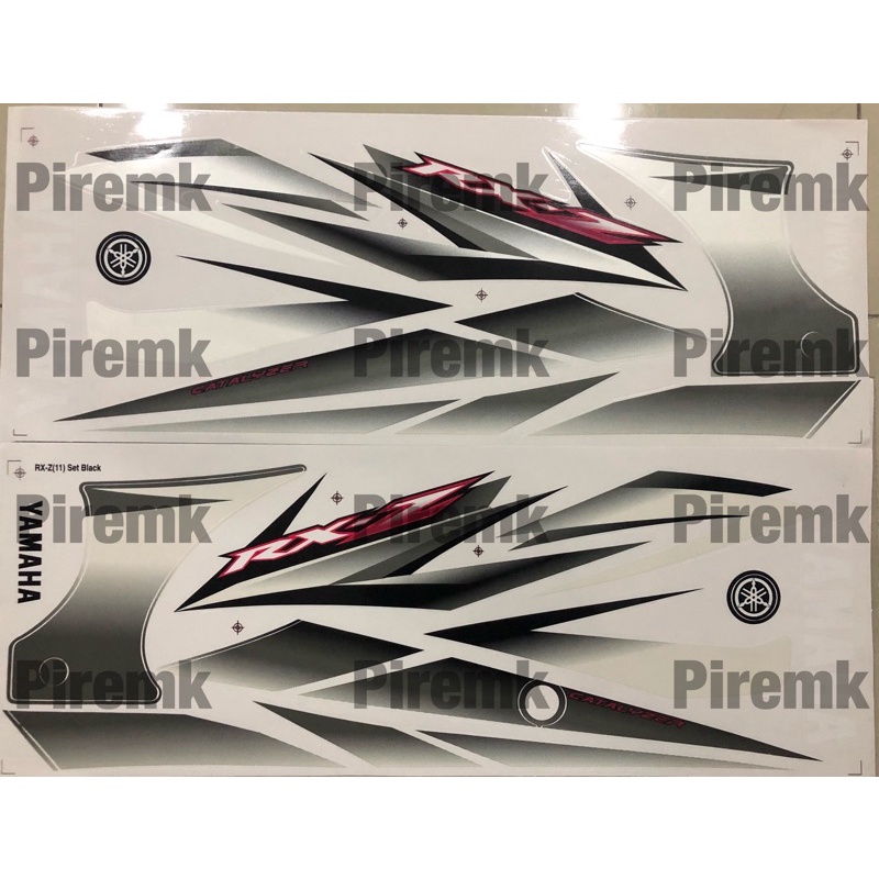 stripe moritaka rxz model catalyzer biru putih/merah putih/hitam putih ...
