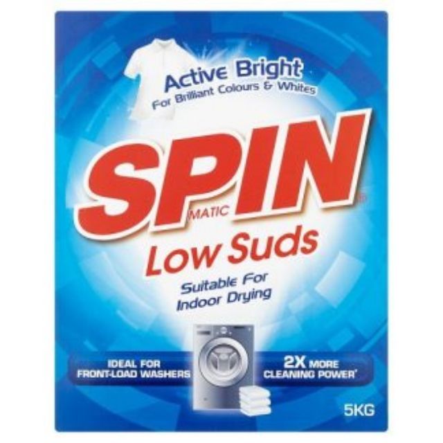 Spin Low Suds Active Bright Detergent Powder (5kg) Shopee Malaysia