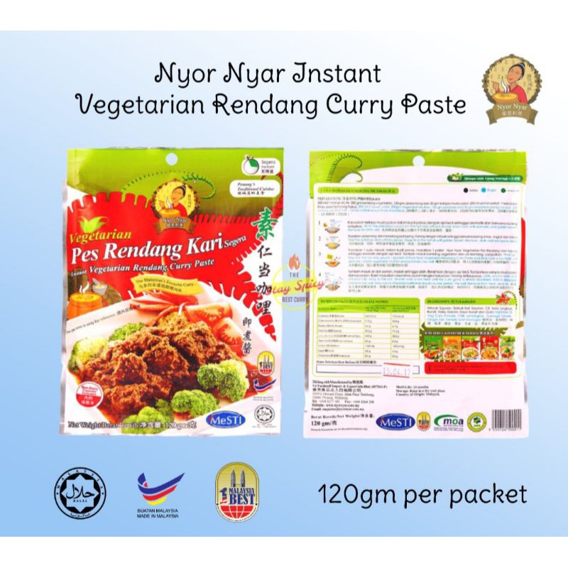 [HALAL] NYOR NYAR Instant Vegetarian Rendang Curry Paste / Pes Kari ...