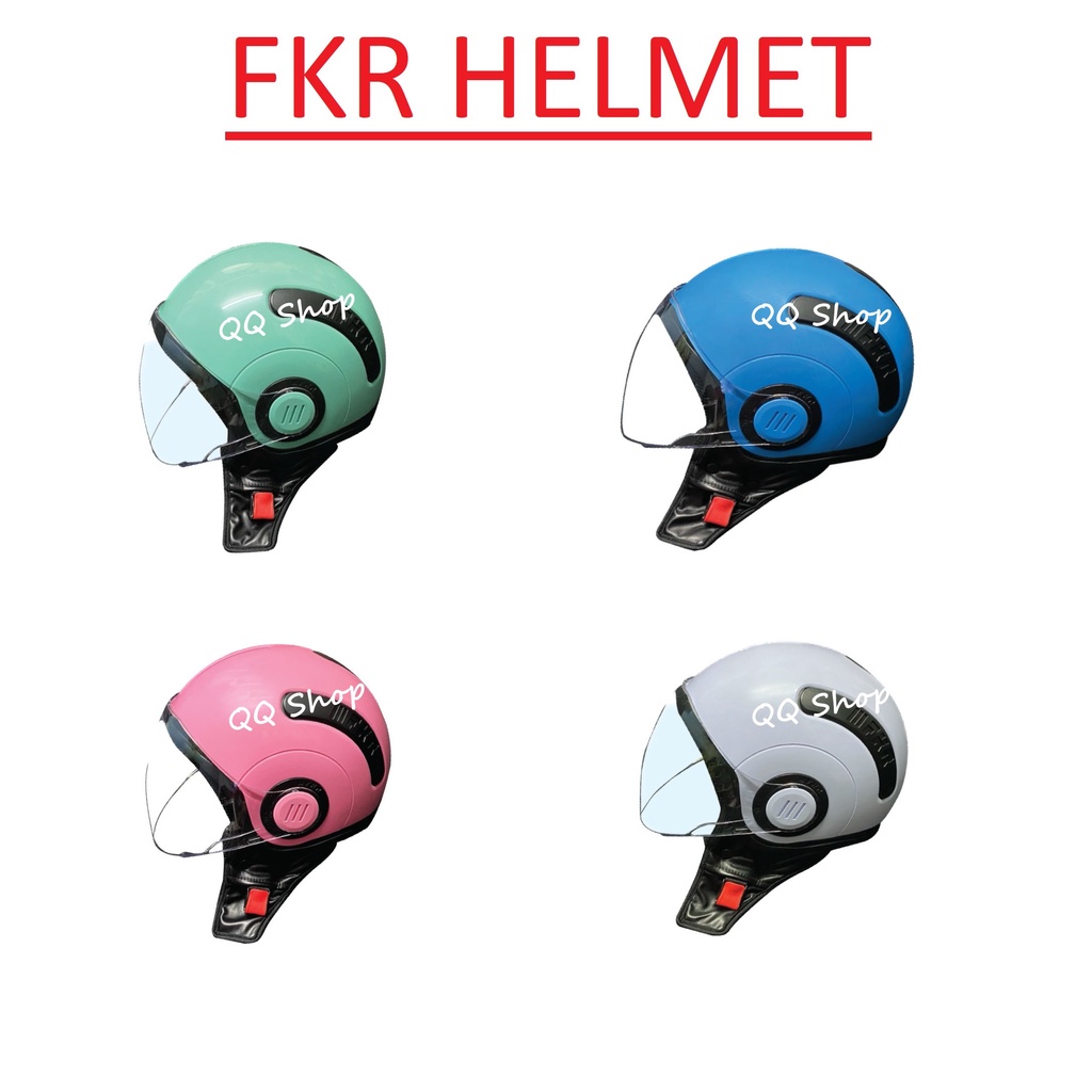 FKR HELMET WITH VISOR ( GREEN , BLUE , PINK , WHITE ) | Shopee Malaysia