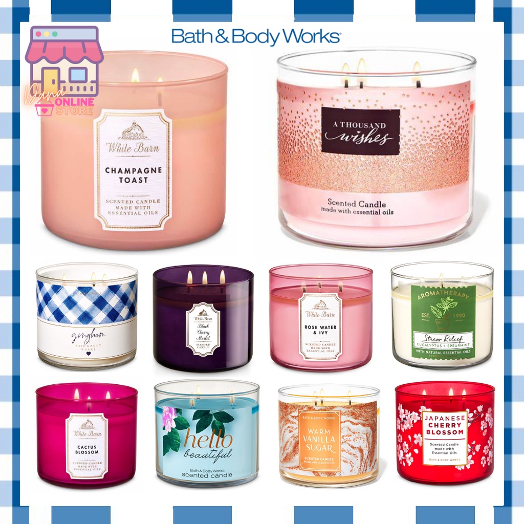 🔥💯 AUTHENTIC BBW 3WICK CANDLE BATH AND BODY WORKS FRAGRANCE CANDLE