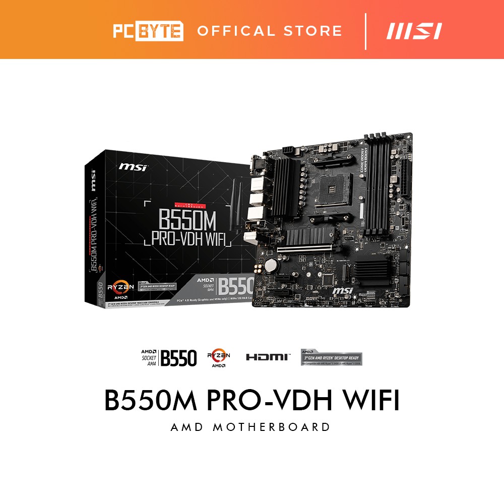 MSI AMD B550M PRO-VDH WIFI Micro ATX AM4 Motherboard | Shopee Malaysia