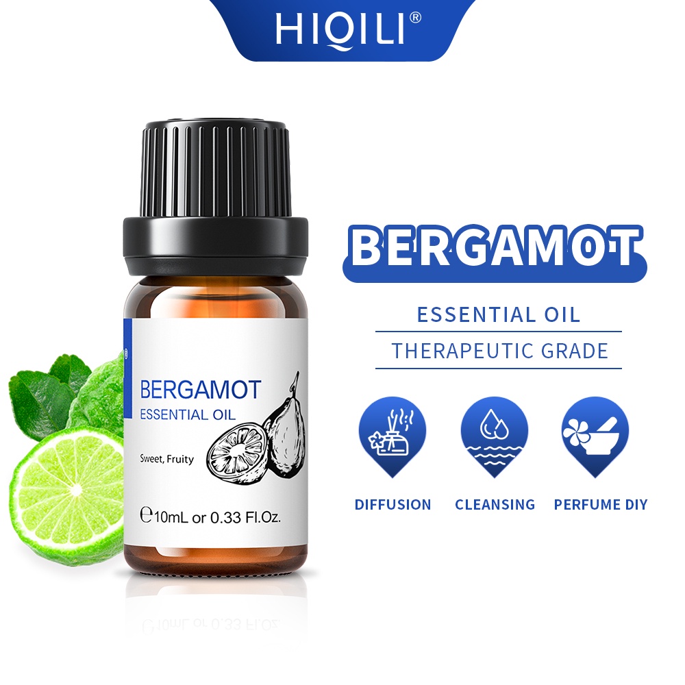 HiQiLi Bergamot Essential Oil Natural Plant Treatment Level Aromatherapy  Calming and Uplifting Soap Making Diffuser 10ML Bergamot