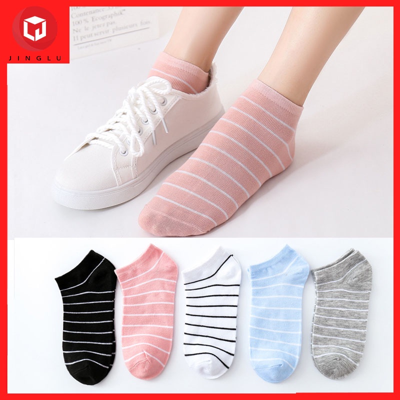 Women's Candy Color Socks Short Boat Cotton Sweat Absorbent Breathable ...