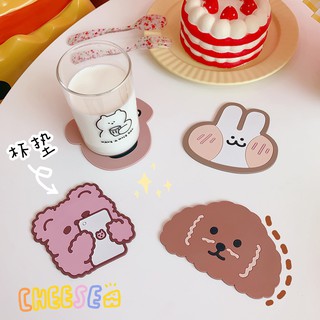  1PCS Coasters for Drinks,Rabbit Absorbent Cork Coasters Set Drink  Coaster Round Cup Mat Pad Chick Mug Coaster for Home Office Coffee Bar  Table Presents for Friend : Home & Kitchen