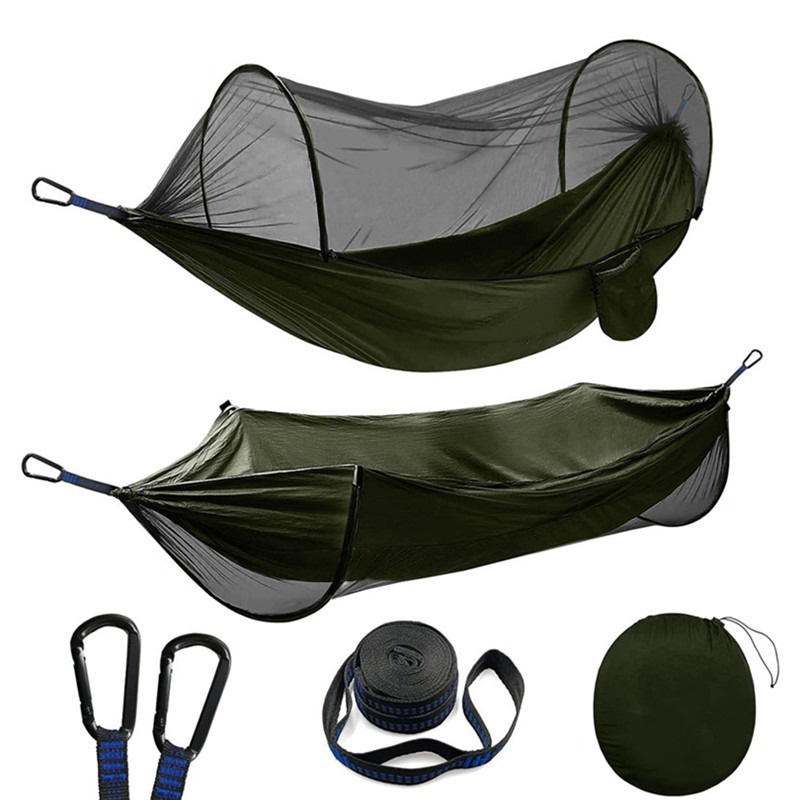 Camping Hammock with Automatically Pop-up Mosquito Net, Portable ...