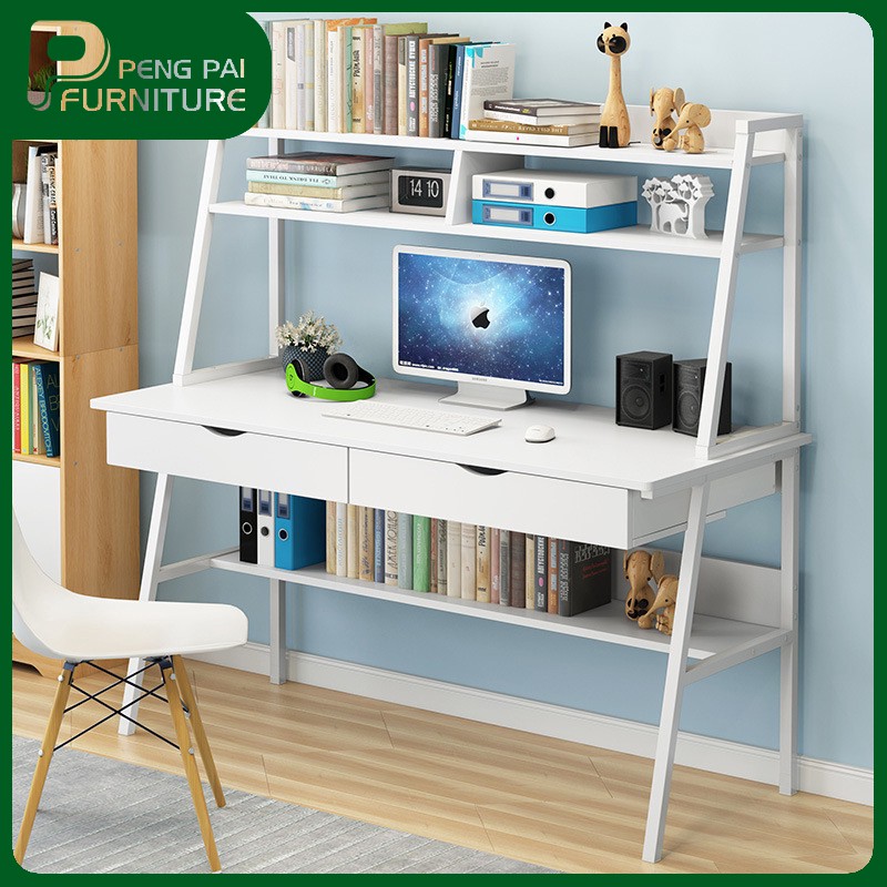 Computer Desk Household Simple Desk with Bookshelf Desk Combination ...