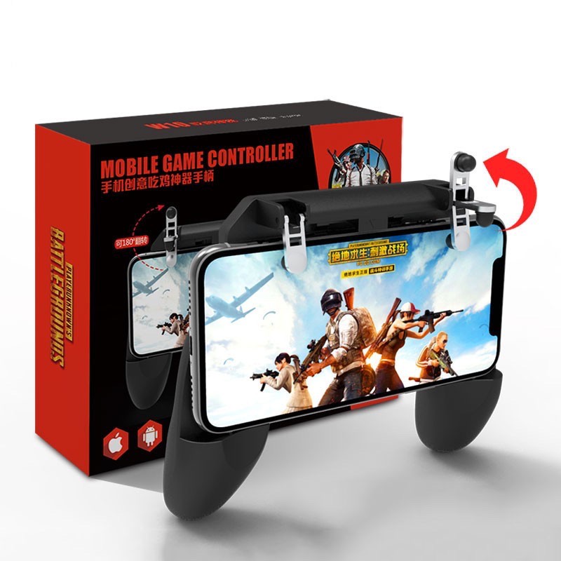 W10 PUBG Mobile Gamepad Trigger Fire Button Joystick Shooter Controller ...