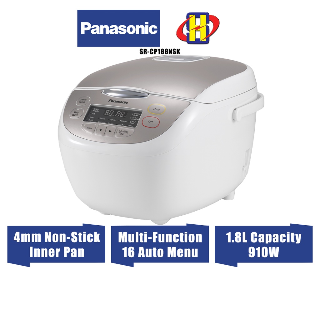 Panasonic Rice Cooker (1.8L) LED Display 16-Auto Menus A Microcomputer ...