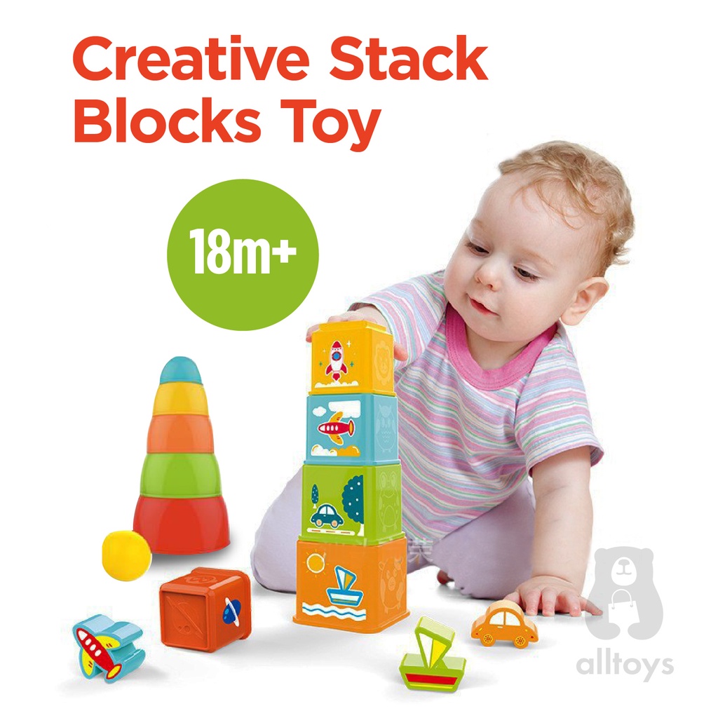 SALE Huanger Stacking Toys Block for Baby Kids Montessori Shape Sorting ...