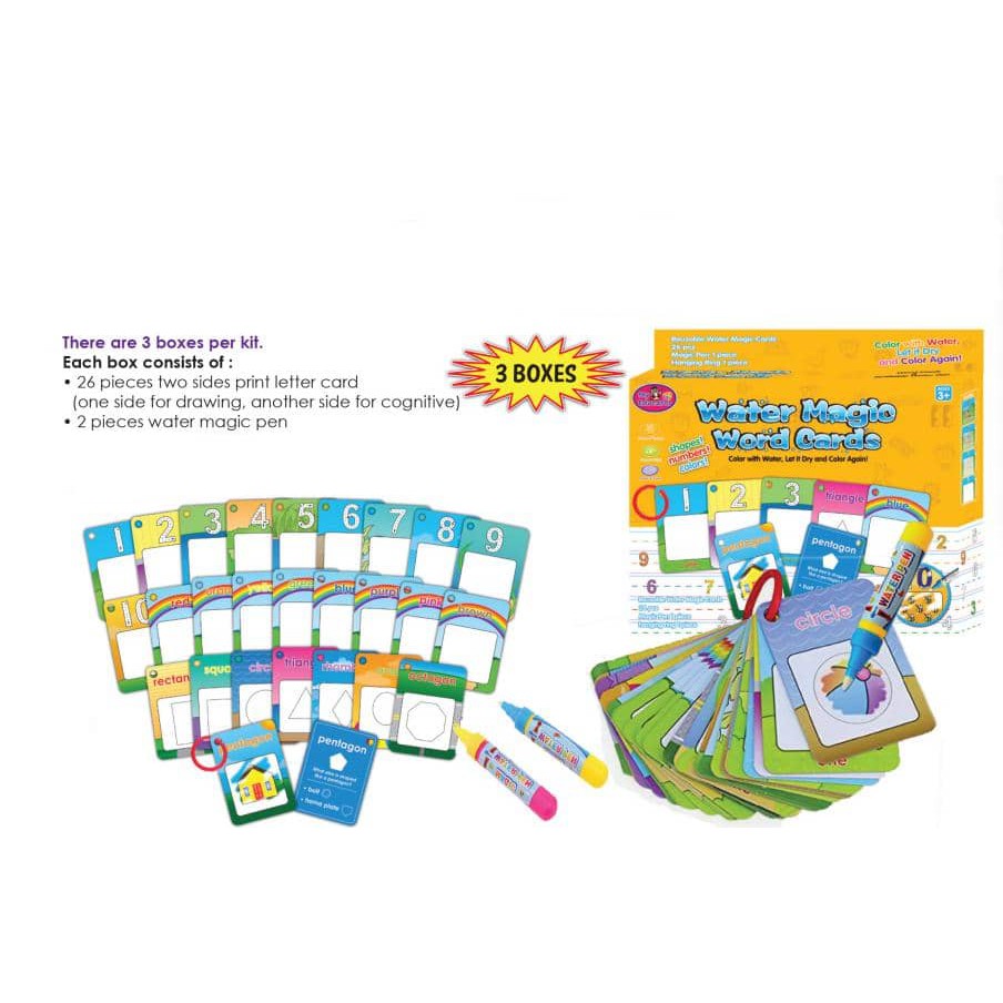 Reusable Water Magic Writing Card - SET B ( shapes , numbers , colour ...