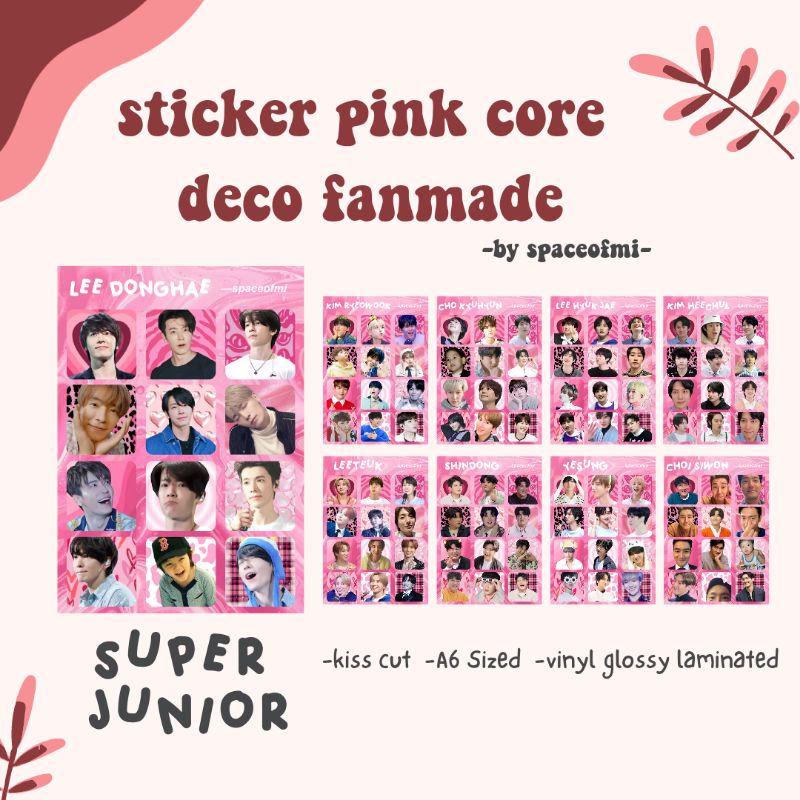 Sticker super junior photo sticker pink core deco fanmade | Kpop kiss ...