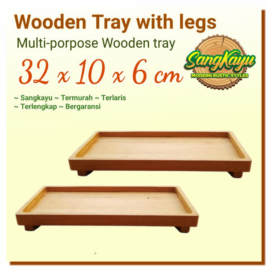 KAYU Sangkayu Wooden Tray Legs 32x10x6 cm Wooden Tray With Legs