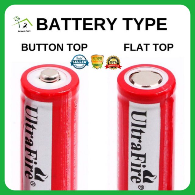 18650 flat store top battery