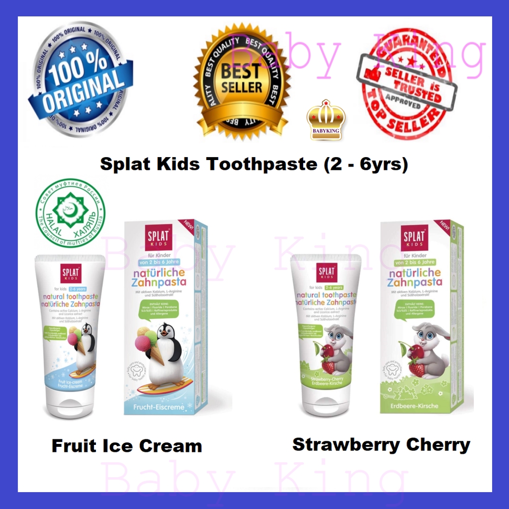 Original Splat Natural Kids Kid Toothpaste Tooth Paste 50ml + 2 Flavors ...