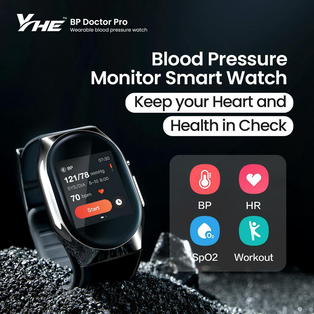 YHE BP DOCTOR PRO Blood Pressure Smartwatch YHEY001S Patented