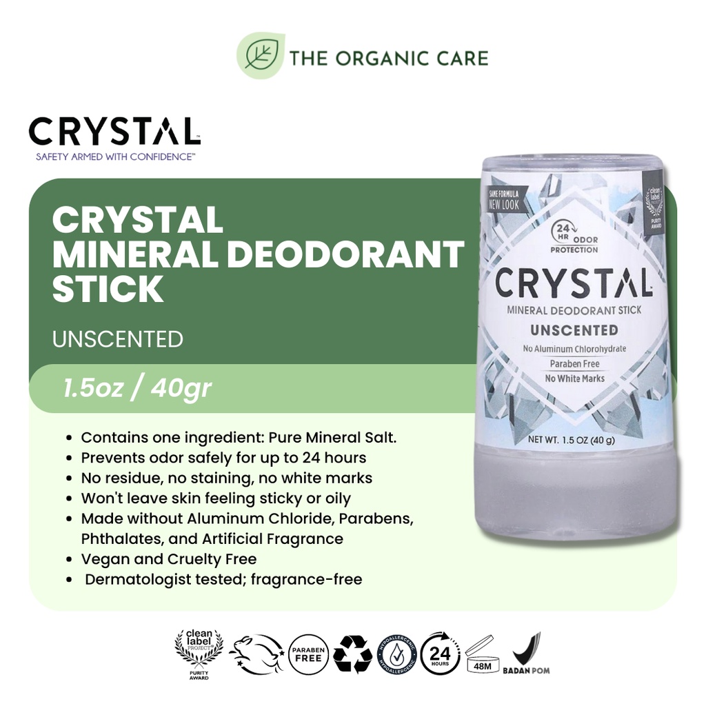 Crystal MINERAL DEODORANT STICK UNSCENTED Safe For Pregnant Women