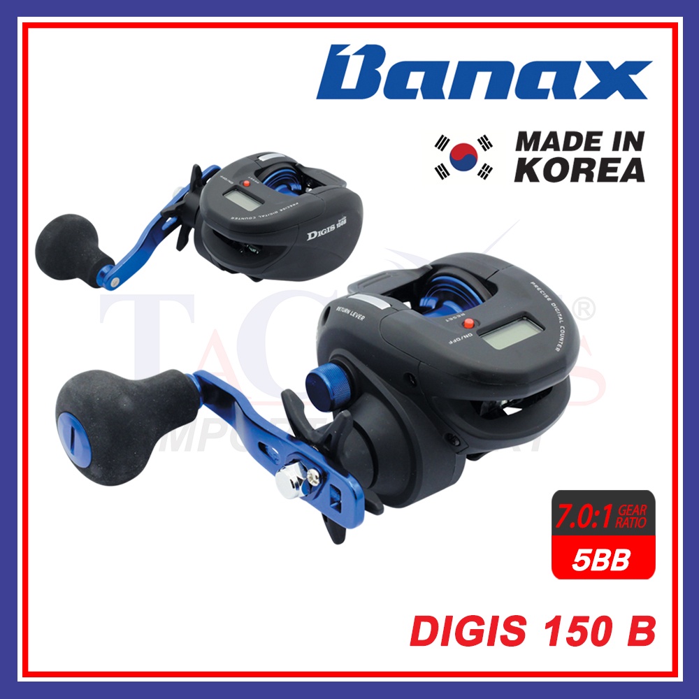 CLEARANCE/MINOR SCRATCHES] Banax Digis 150B Baitcasting Fishing Reel  Digital Depth Counter Made in Korea 5BB BC