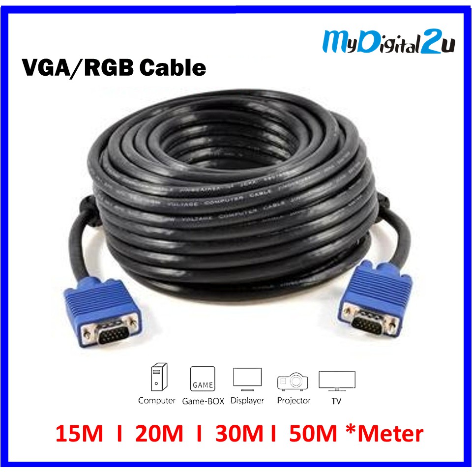 15M/20M/30M/50M VGA/RGB Cable HD 15pin Male to Male 3C+4 for HDTV ...