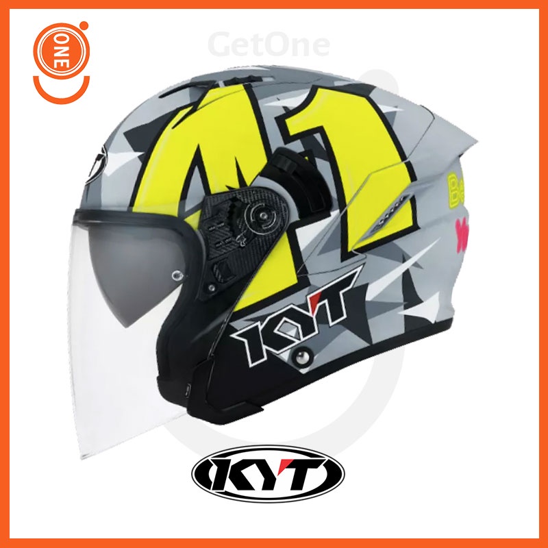KYT NFJ HELMET ESPARGARO MATT GREY DOUBLE VISOR Shopee Malaysia