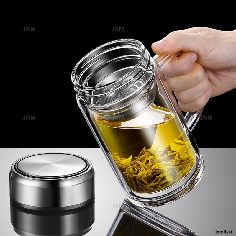 Double Glass Cup with Handle Thickened Transparent Glass Teapot Large