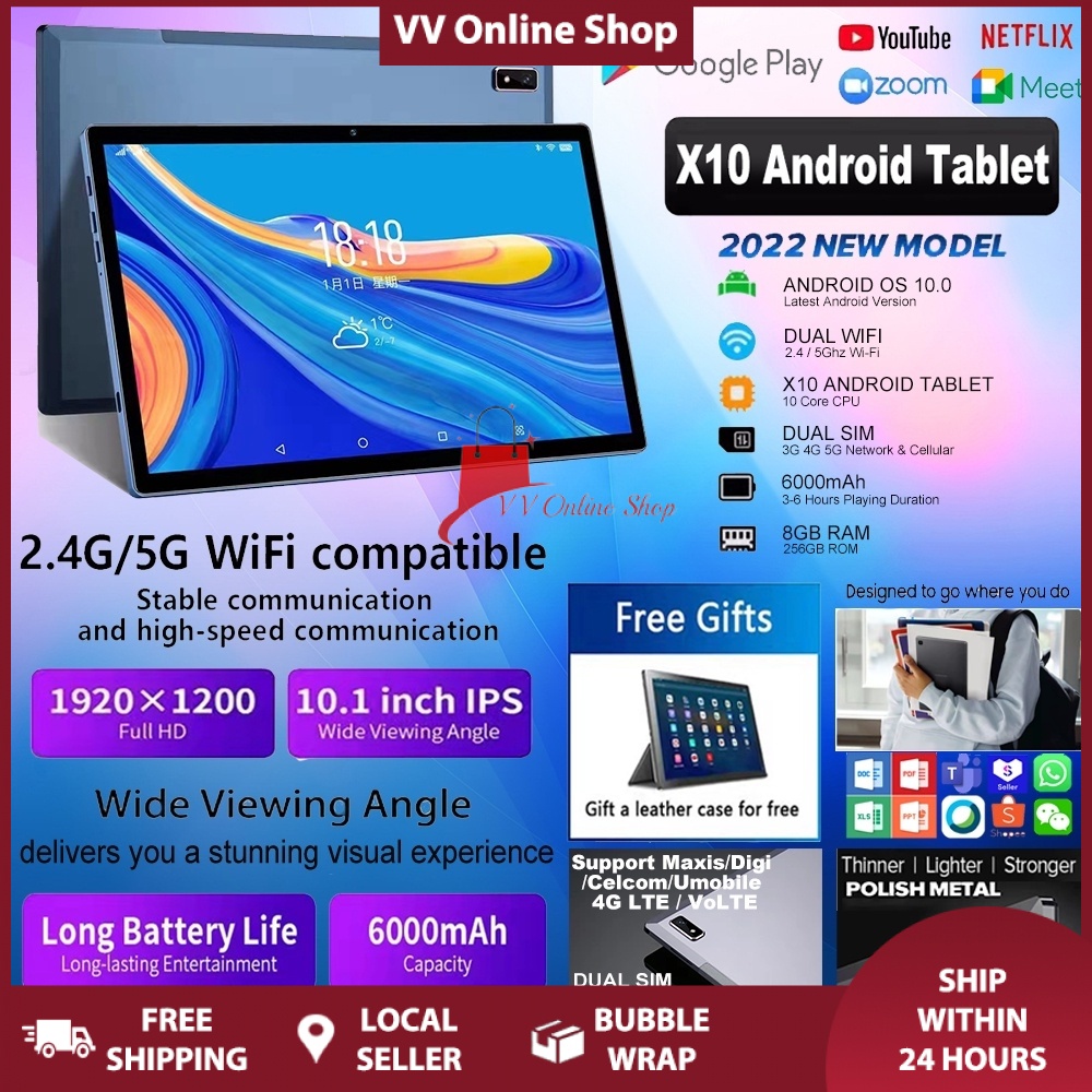 [Ready Ship From KL] NEW Android X10 Tablet PC 10.1 Inches Android 10.0 ...