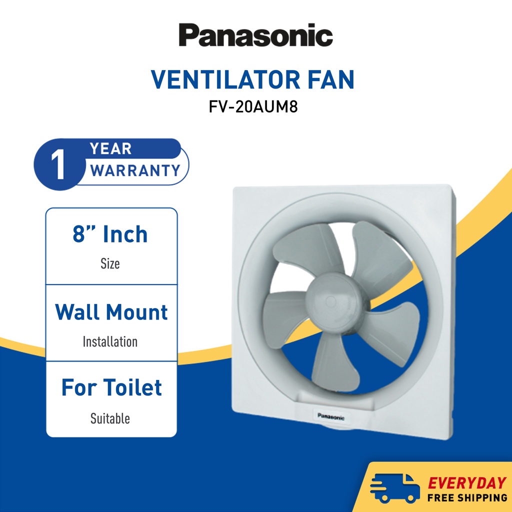 Panasonic Wall Mount Ventilation Exhaust Fan FV20AUM8 8 INCH 20CM